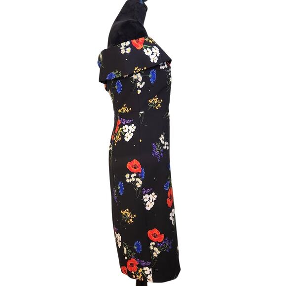 CALVIN KLEIN Floral Off the Shoulder Dress, Size 8 - Picture 2 of 15